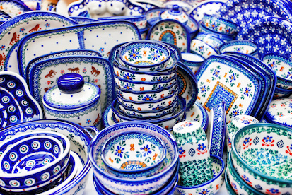 Ceramica tradizionale polacca 900ml d.18cm insalatiera in ceramica fatta e dipinta a mano in stile Boleslawiec M.703.DAISY 